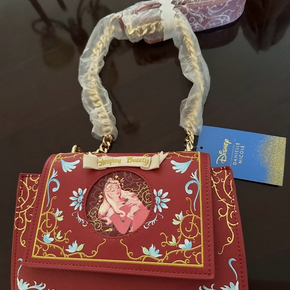 Danielle Nicole Burgundy Crossbody with Gold and Light Blue Accents